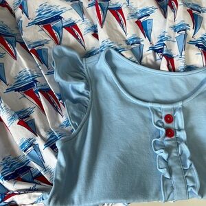 Eleanor Rose Kirby Style Dress w Nautical Boat Theme Blue Red & White 14-16 Girl